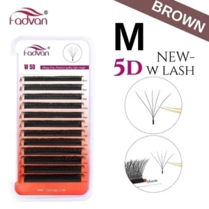 Cílios 5DW Fadvan Marrom Curvatura M ( Mix 8-14)