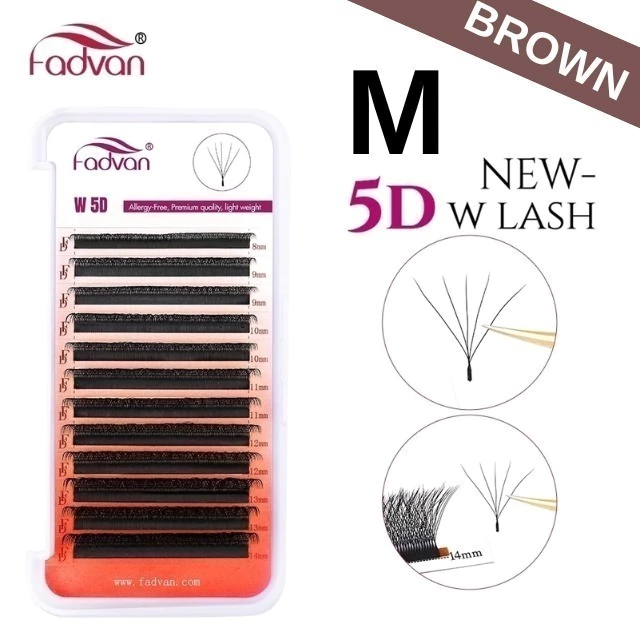 Cílios 5DW Fadvan Marrom Curvatura M ( Mix 8-14)